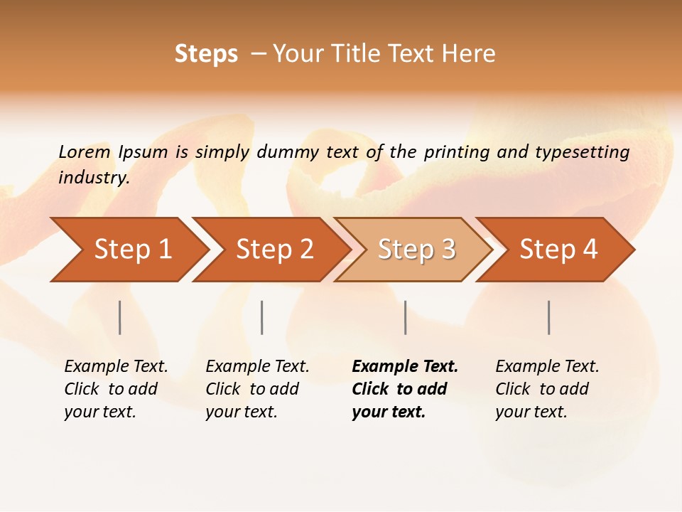 Orange With Peeled Skin Reflecting In Glass Surface. PowerPoint Template