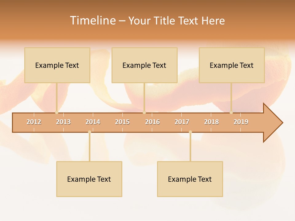 Orange With Peeled Skin Reflecting In Glass Surface. PowerPoint Template