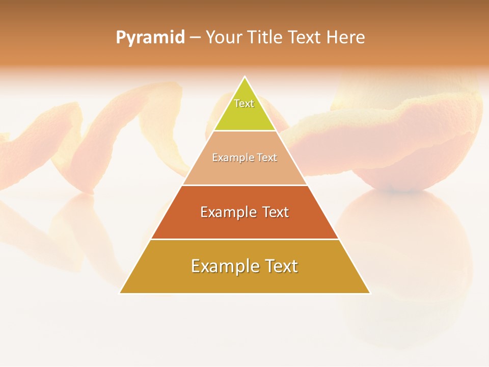 Orange With Peeled Skin Reflecting In Glass Surface. PowerPoint Template