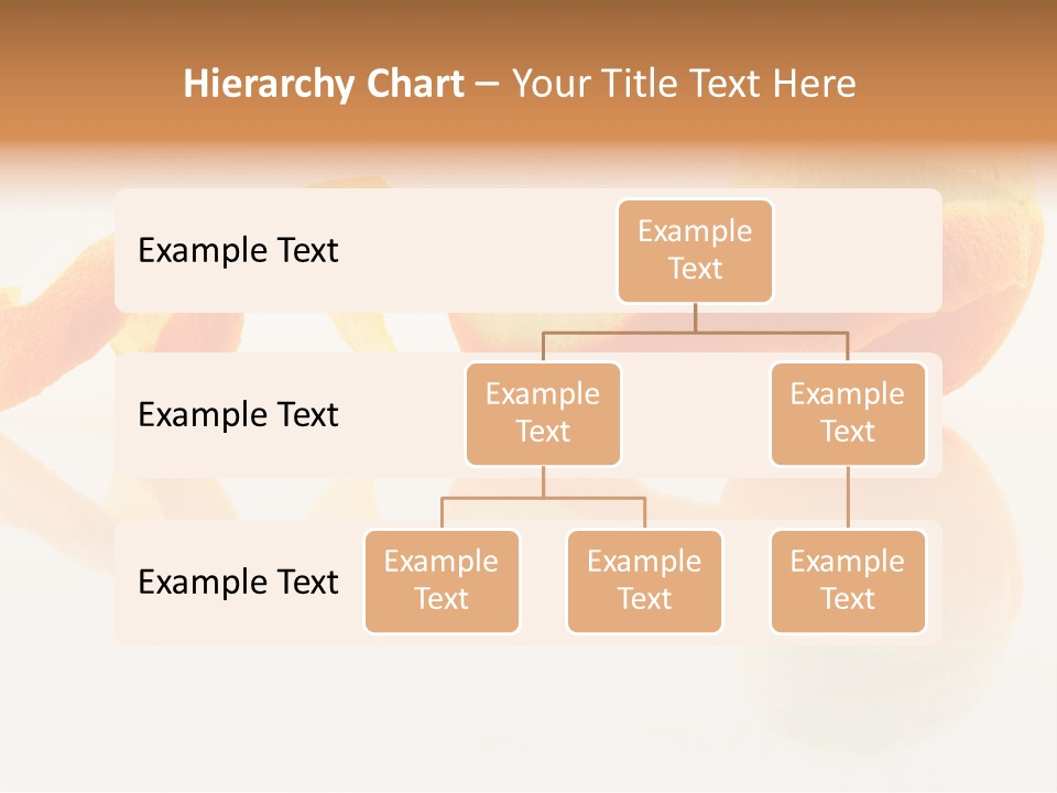 Orange With Peeled Skin Reflecting In Glass Surface. PowerPoint Template