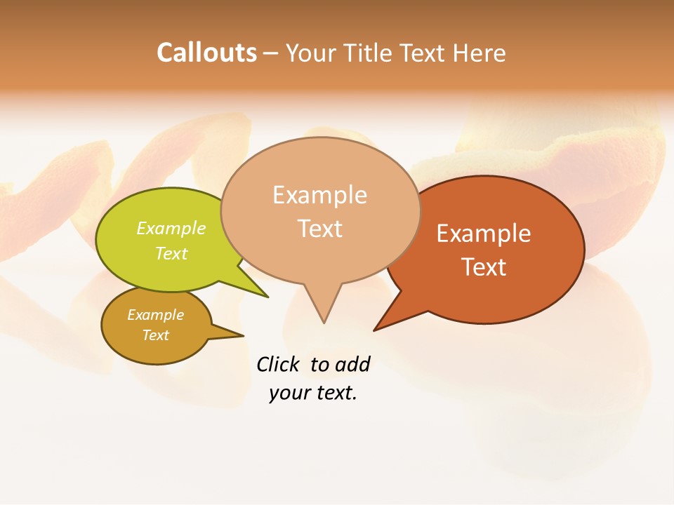 Orange With Peeled Skin Reflecting In Glass Surface. PowerPoint Template