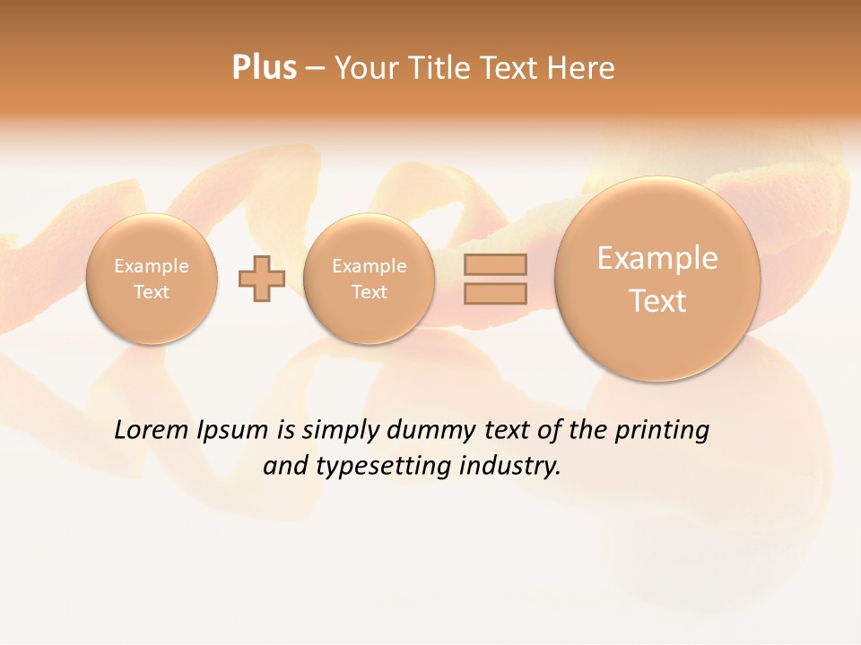 Orange With Peeled Skin Reflecting In Glass Surface. PowerPoint Template