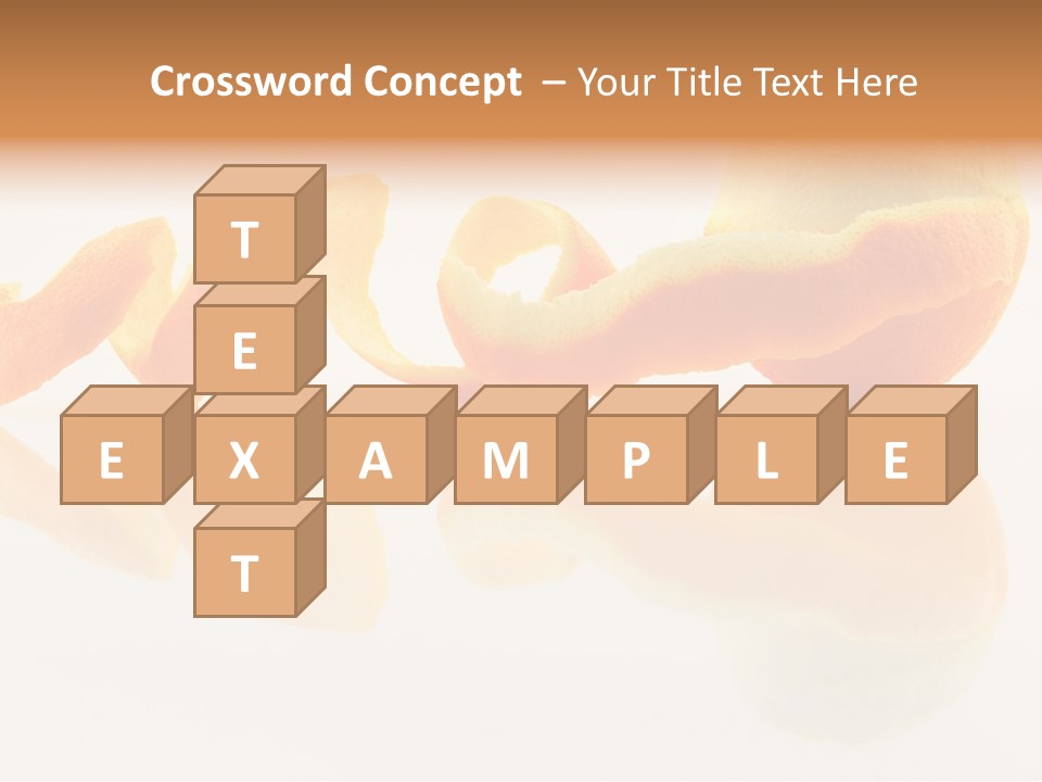 Orange With Peeled Skin Reflecting In Glass Surface. PowerPoint Template