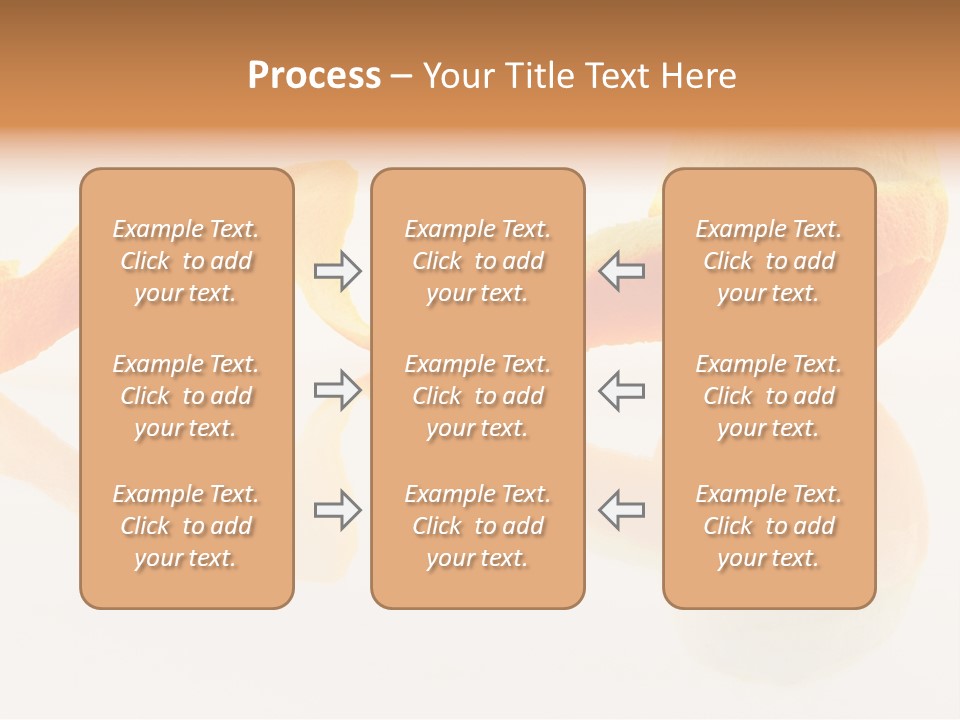 Orange With Peeled Skin Reflecting In Glass Surface. PowerPoint Template