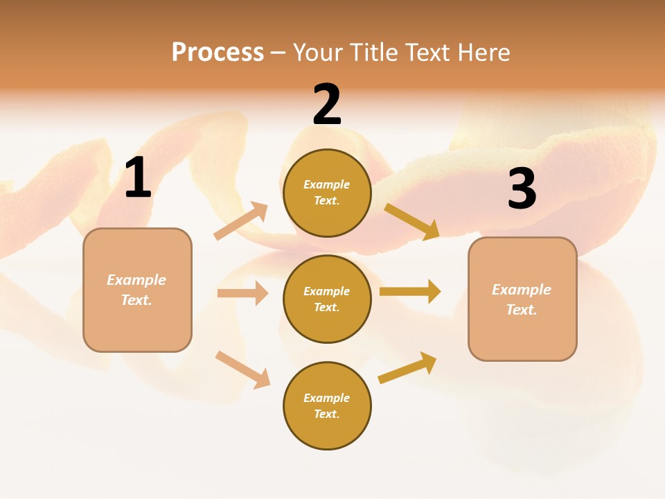 Orange With Peeled Skin Reflecting In Glass Surface. PowerPoint Template