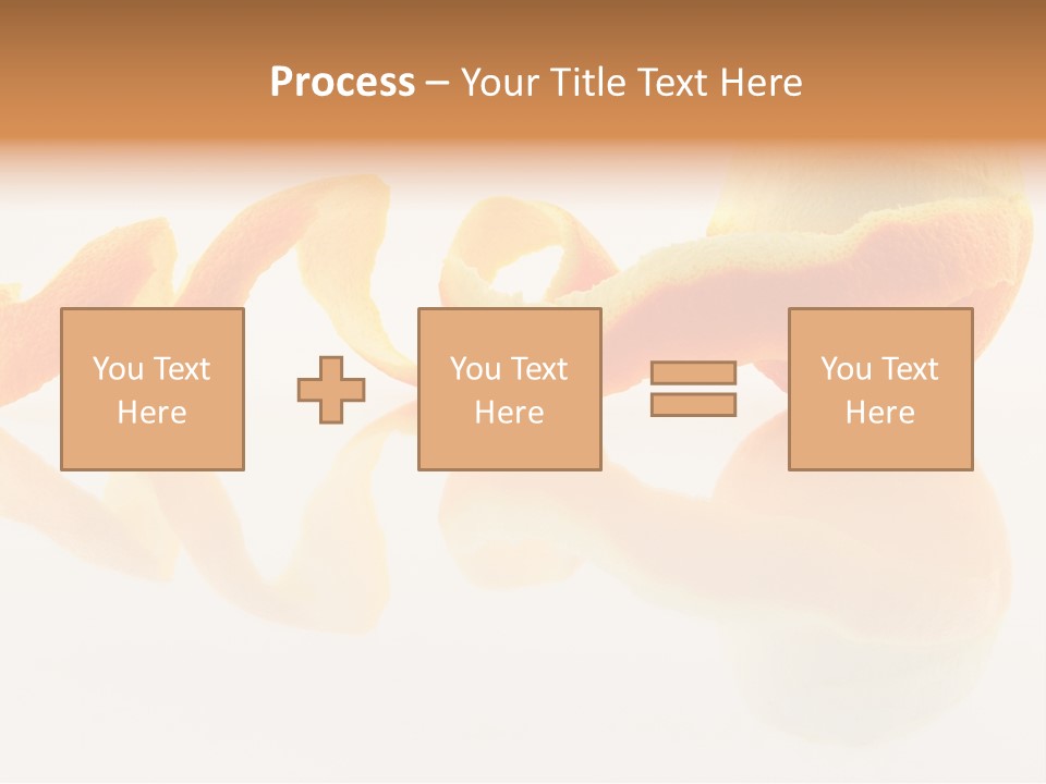 Orange With Peeled Skin Reflecting In Glass Surface. PowerPoint Template