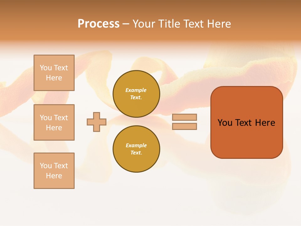 Orange With Peeled Skin Reflecting In Glass Surface. PowerPoint Template