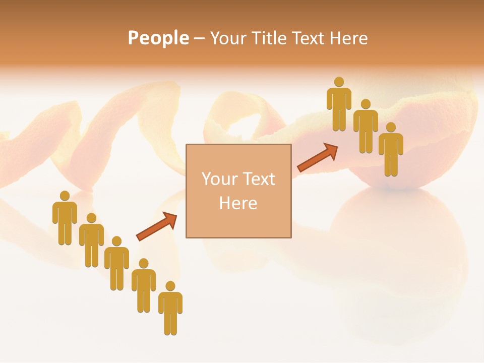 Orange With Peeled Skin Reflecting In Glass Surface. PowerPoint Template