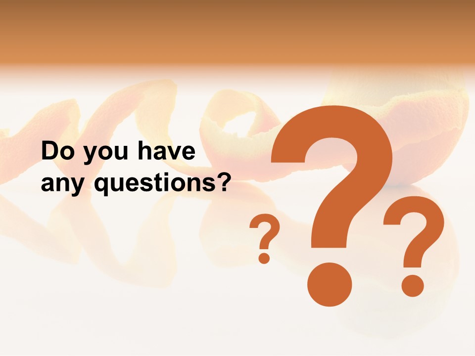 Orange With Peeled Skin Reflecting In Glass Surface. PowerPoint Template