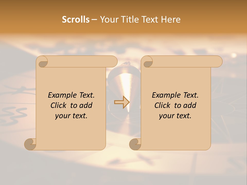 Magic Pendulum And Cards Of Tarots On Astrological Background PowerPoint Template