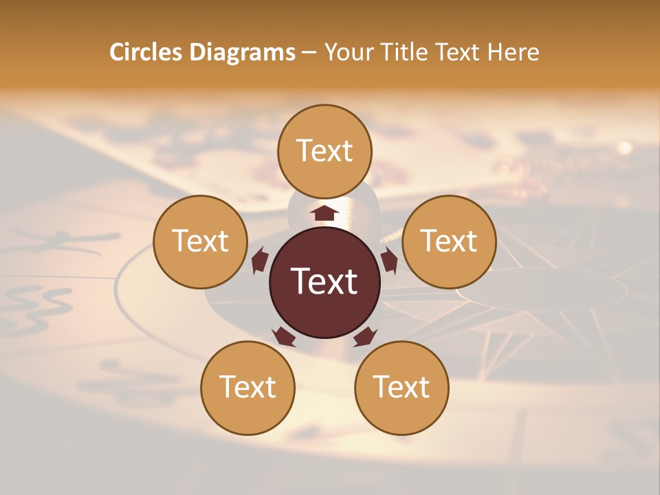 Magic Pendulum And Cards Of Tarots On Astrological Background PowerPoint Template