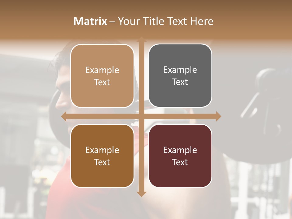 Man Lifting Weights At The Gym Looking Serious PowerPoint Template