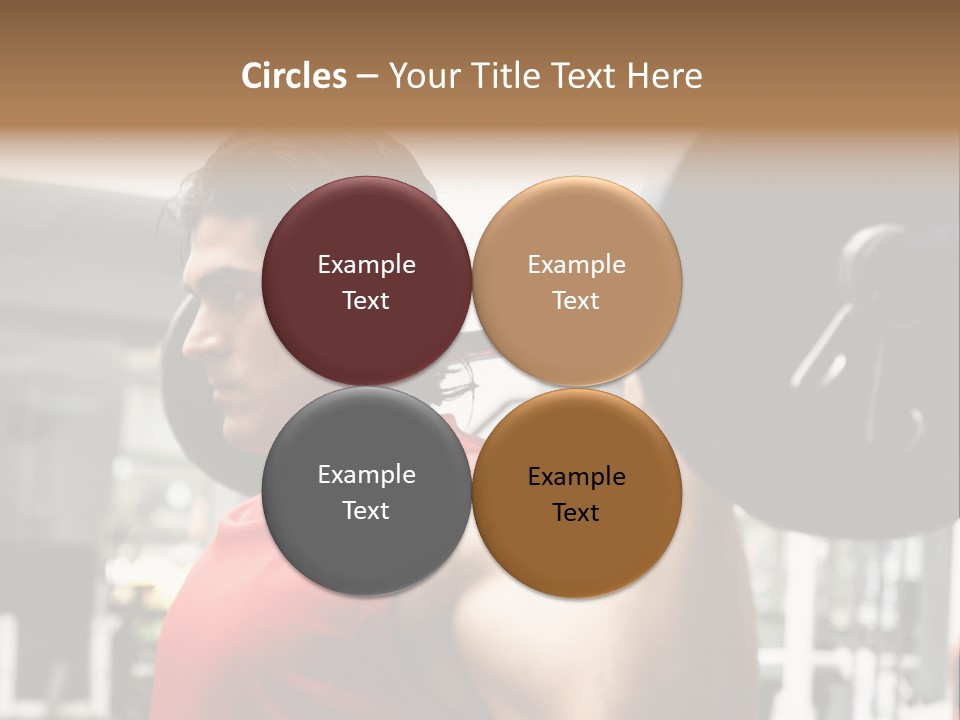 Man Lifting Weights At The Gym Looking Serious PowerPoint Template