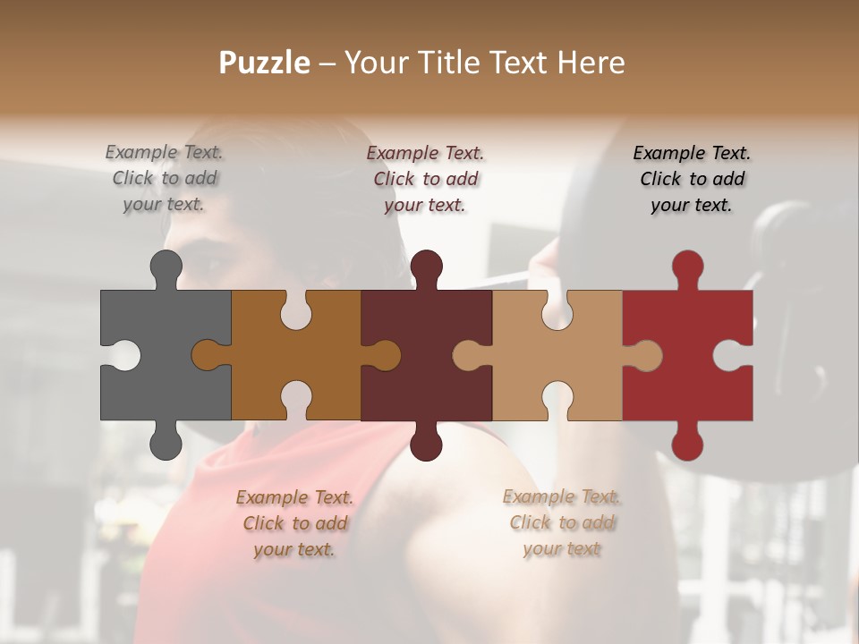 Man Lifting Weights At The Gym Looking Serious PowerPoint Template