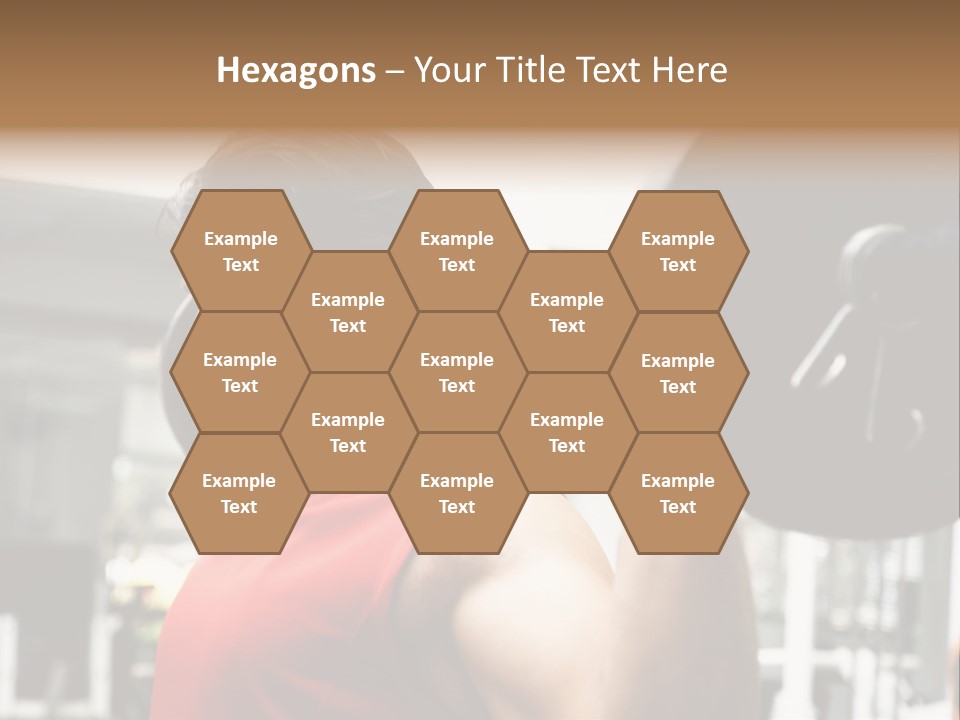 Man Lifting Weights At The Gym Looking Serious PowerPoint Template