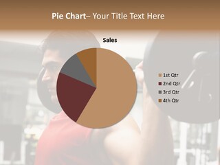 Man Lifting Weights At The Gym Looking Serious PowerPoint Template