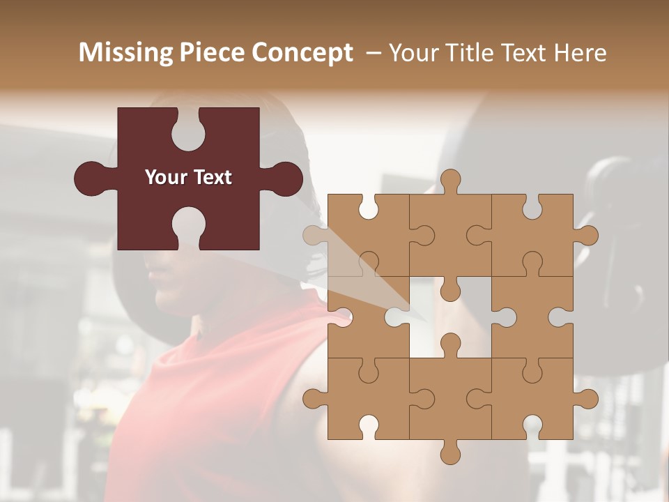 Man Lifting Weights At The Gym Looking Serious PowerPoint Template