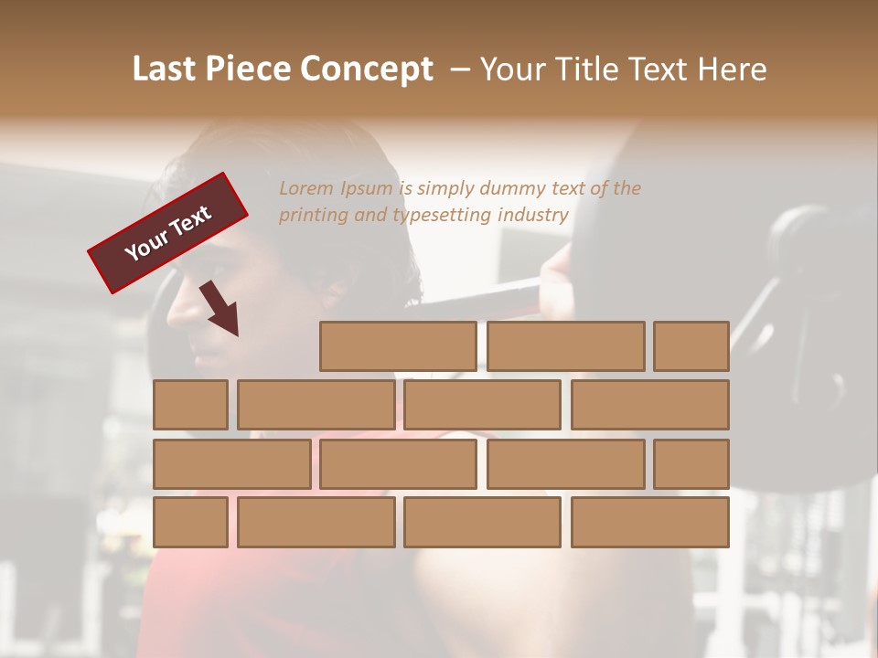 Man Lifting Weights At The Gym Looking Serious PowerPoint Template