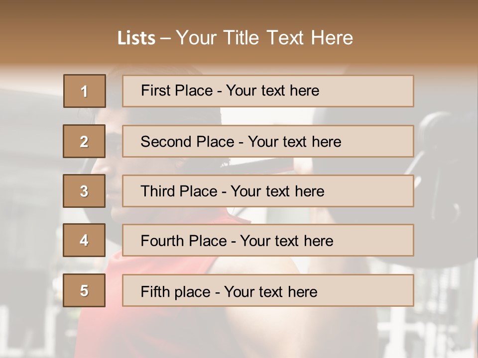 Man Lifting Weights At The Gym Looking Serious PowerPoint Template