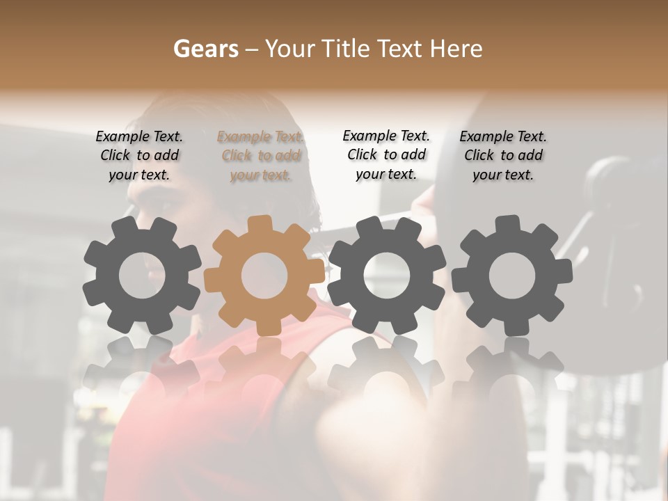 Man Lifting Weights At The Gym Looking Serious PowerPoint Template