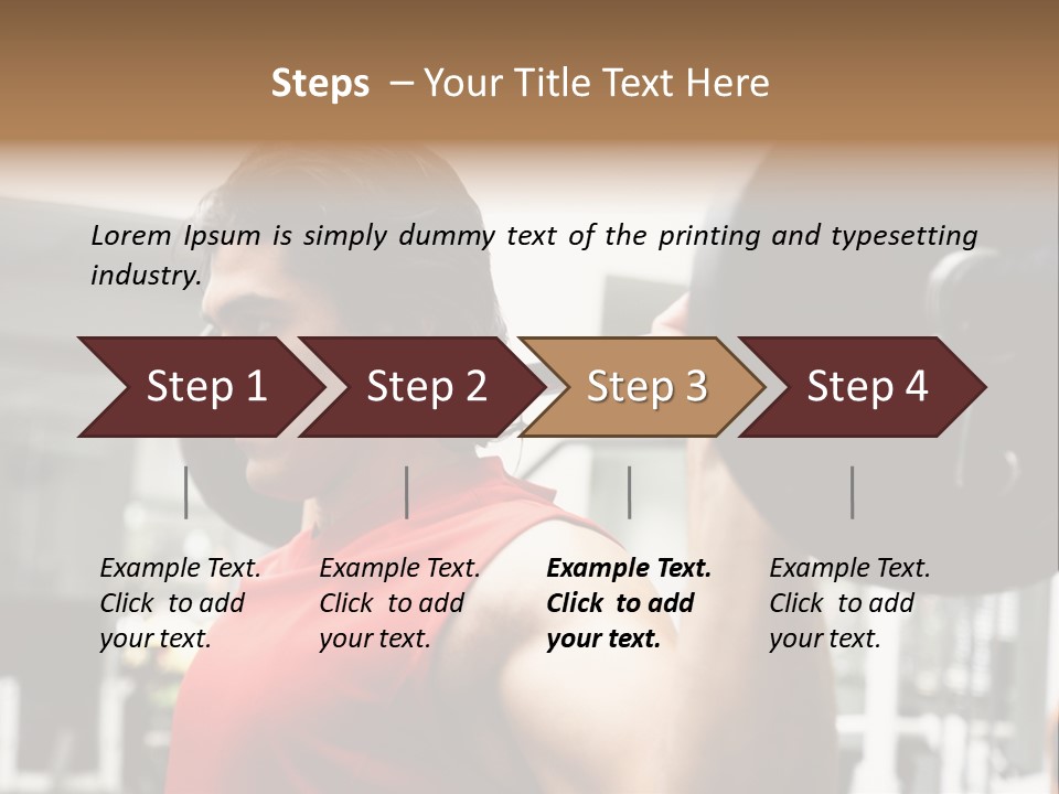 Man Lifting Weights At The Gym Looking Serious PowerPoint Template