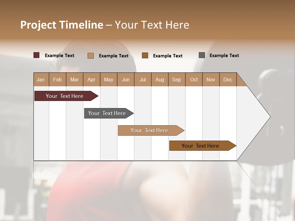 Man Lifting Weights At The Gym Looking Serious PowerPoint Template