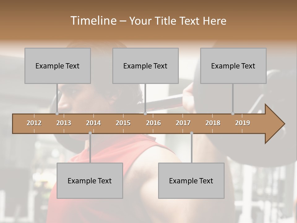 Man Lifting Weights At The Gym Looking Serious PowerPoint Template