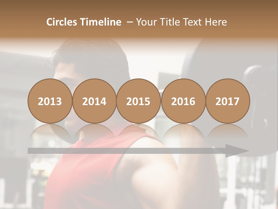 Man Lifting Weights At The Gym Looking Serious PowerPoint Template