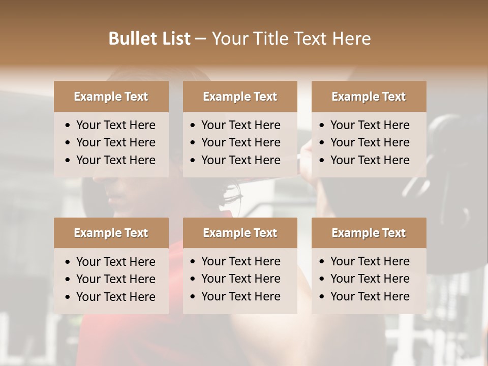 Man Lifting Weights At The Gym Looking Serious PowerPoint Template