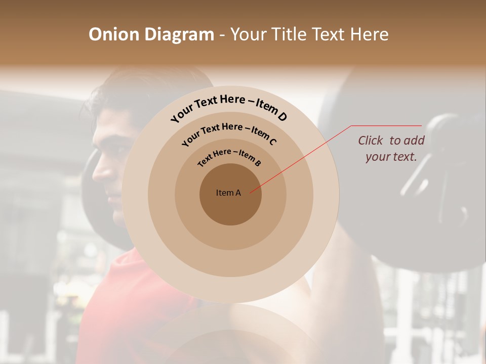 Man Lifting Weights At The Gym Looking Serious PowerPoint Template