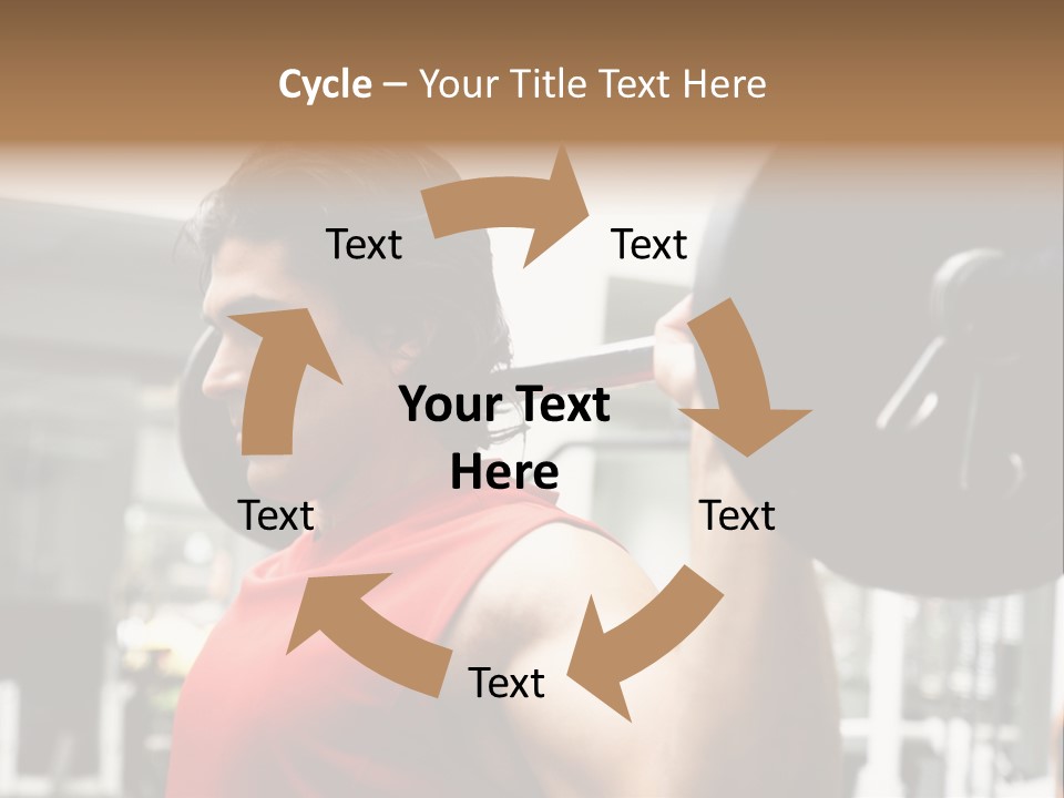 Man Lifting Weights At The Gym Looking Serious PowerPoint Template