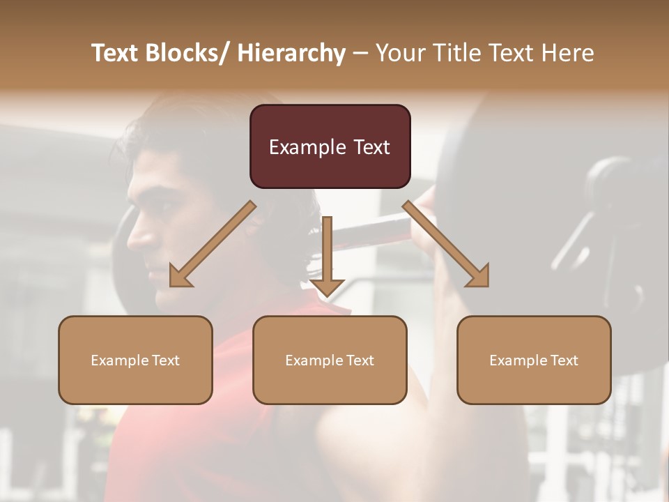 Man Lifting Weights At The Gym Looking Serious PowerPoint Template