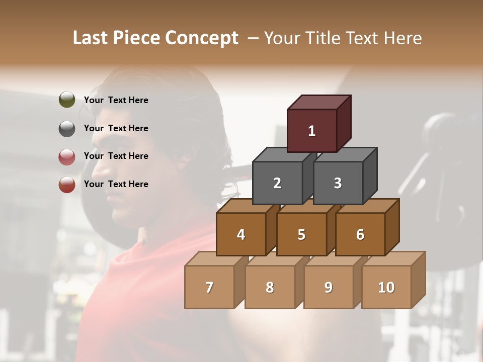 Man Lifting Weights At The Gym Looking Serious PowerPoint Template