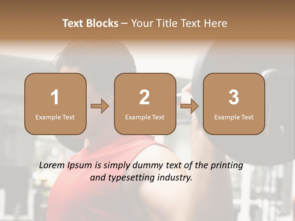 Man Lifting Weights At The Gym Looking Serious PowerPoint Template