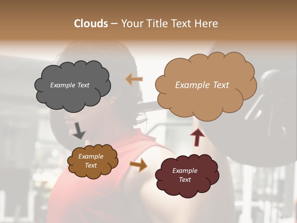 Man Lifting Weights At The Gym Looking Serious PowerPoint Template