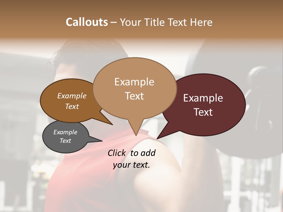 Man Lifting Weights At The Gym Looking Serious PowerPoint Template