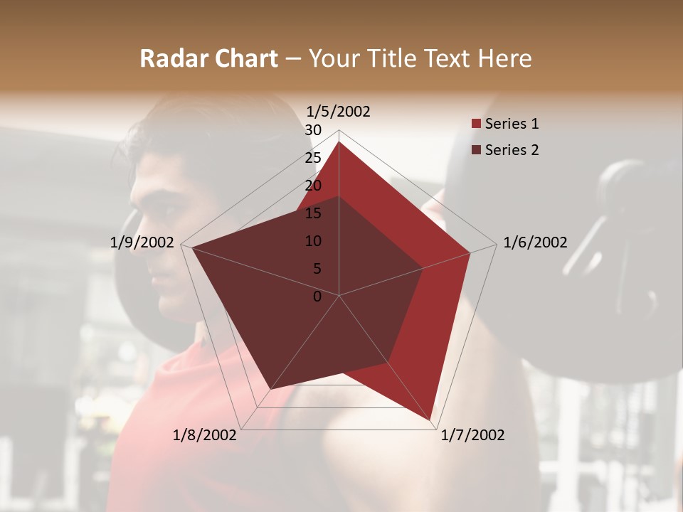 Man Lifting Weights At The Gym Looking Serious PowerPoint Template
