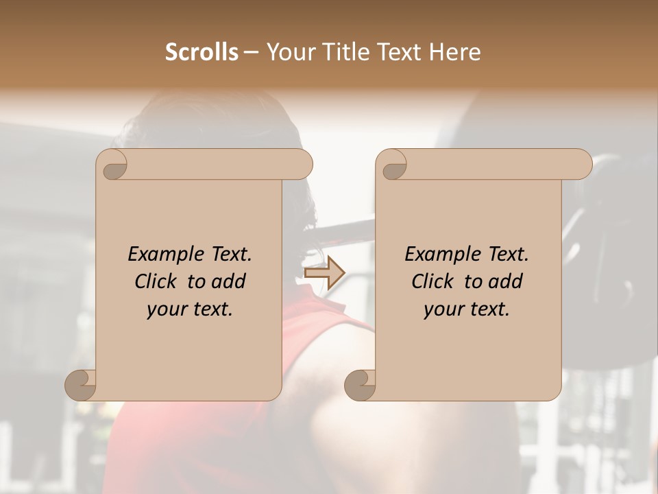 Man Lifting Weights At The Gym Looking Serious PowerPoint Template