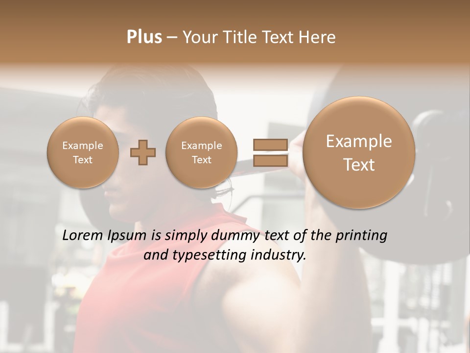 Man Lifting Weights At The Gym Looking Serious PowerPoint Template