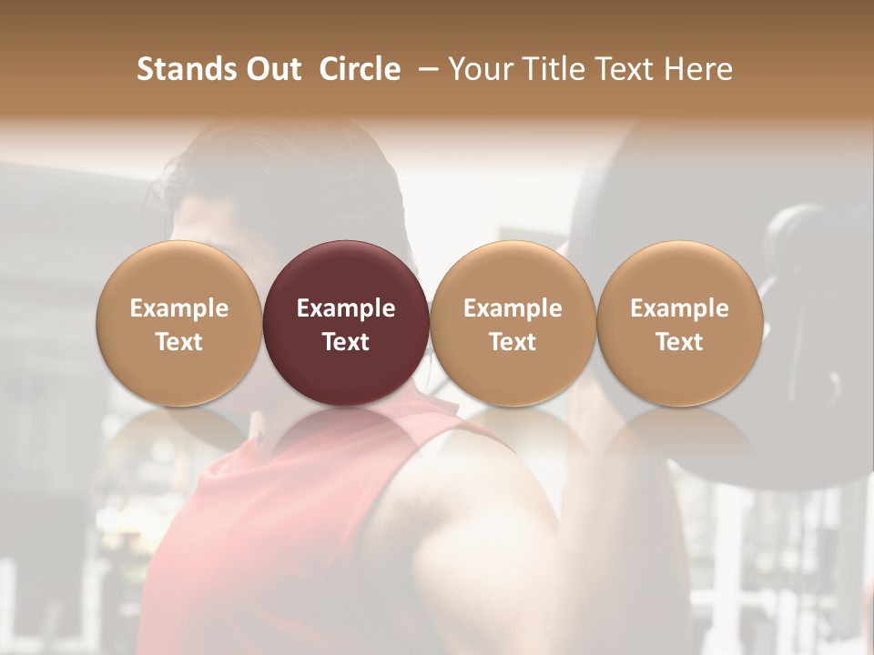Man Lifting Weights At The Gym Looking Serious PowerPoint Template