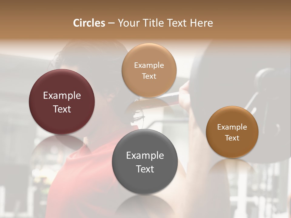 Man Lifting Weights At The Gym Looking Serious PowerPoint Template