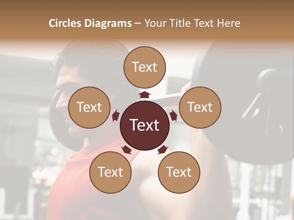 Man Lifting Weights At The Gym Looking Serious PowerPoint Template