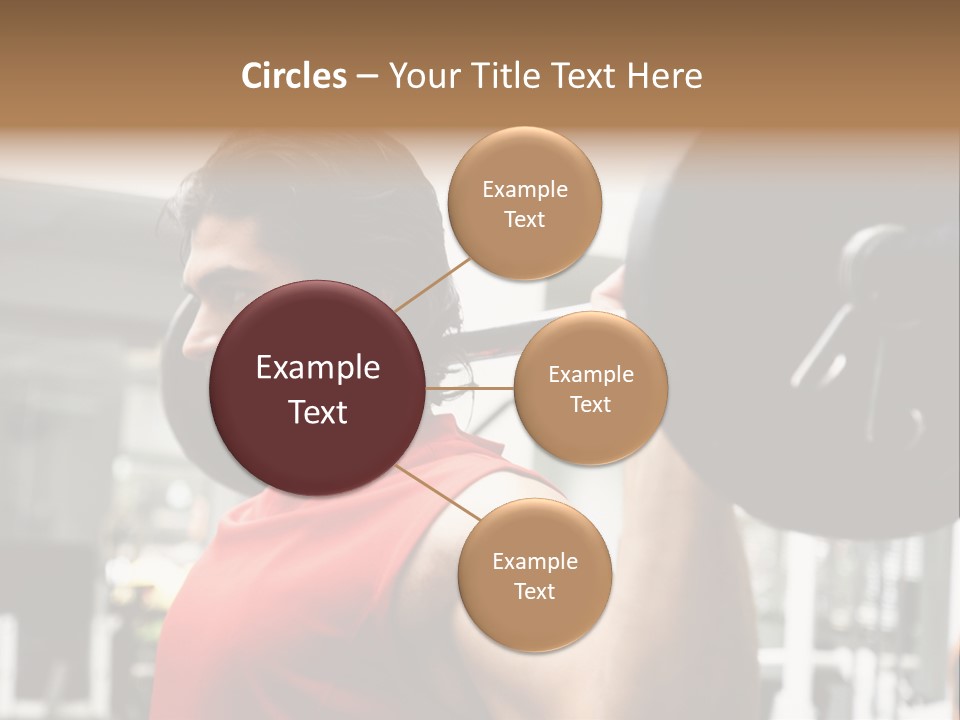 Man Lifting Weights At The Gym Looking Serious PowerPoint Template