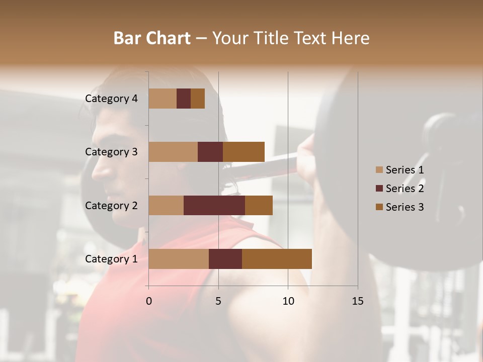 Man Lifting Weights At The Gym Looking Serious PowerPoint Template
