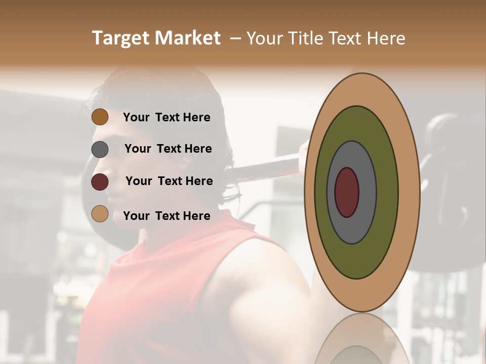 Man Lifting Weights At The Gym Looking Serious PowerPoint Template