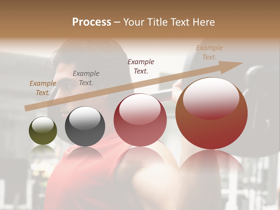 Man Lifting Weights At The Gym Looking Serious PowerPoint Template