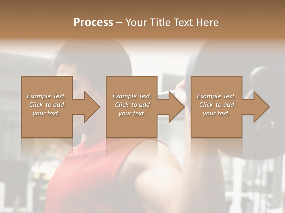 Man Lifting Weights At The Gym Looking Serious PowerPoint Template