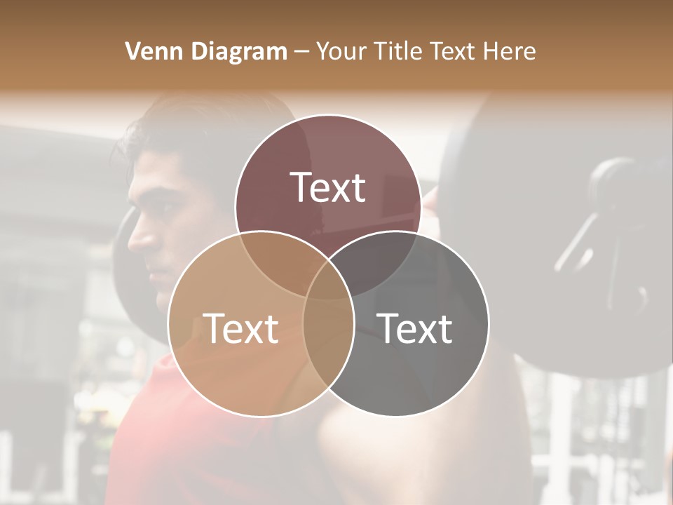 Man Lifting Weights At The Gym Looking Serious PowerPoint Template