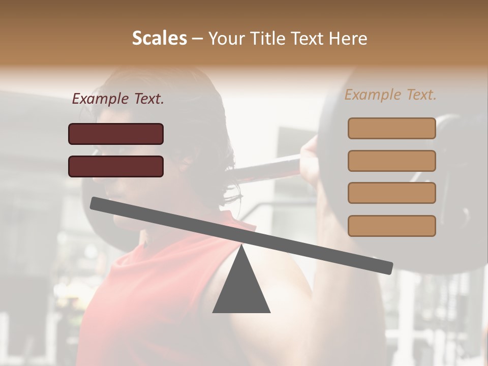 Man Lifting Weights At The Gym Looking Serious PowerPoint Template