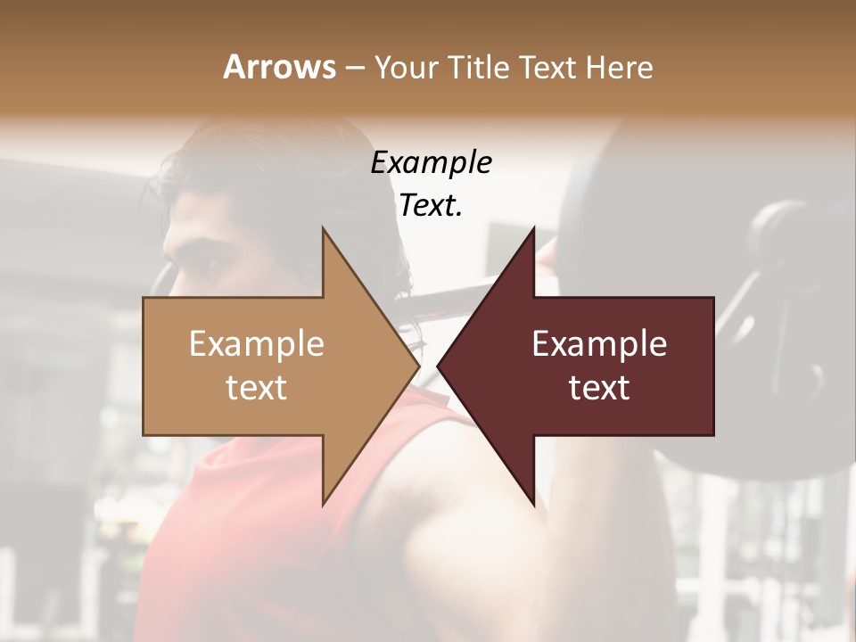 Man Lifting Weights At The Gym Looking Serious PowerPoint Template